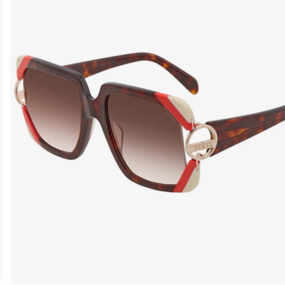 Emilio Pucci Red and Tortoiseshell Sunglasses EP0159